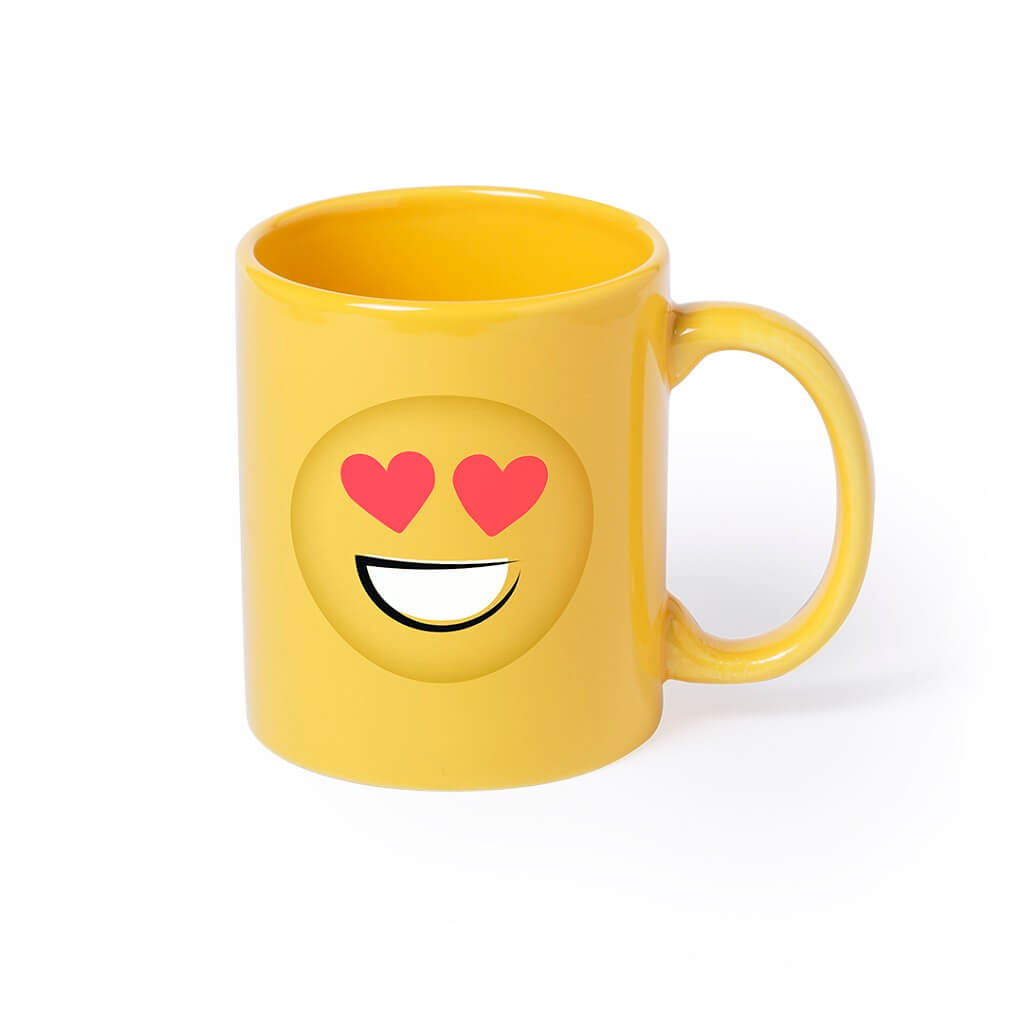 [DWMK 104] 370ml Ceramic Mug With Fun Emoji Designs – Heart