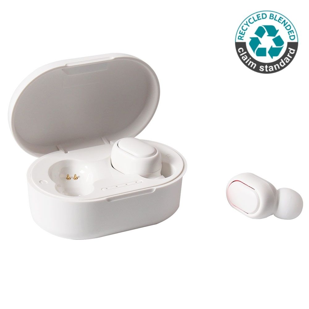 [ITBH 852] ALAVUS – RCS standard recycled plastic TWS Wireless Earbuds – White