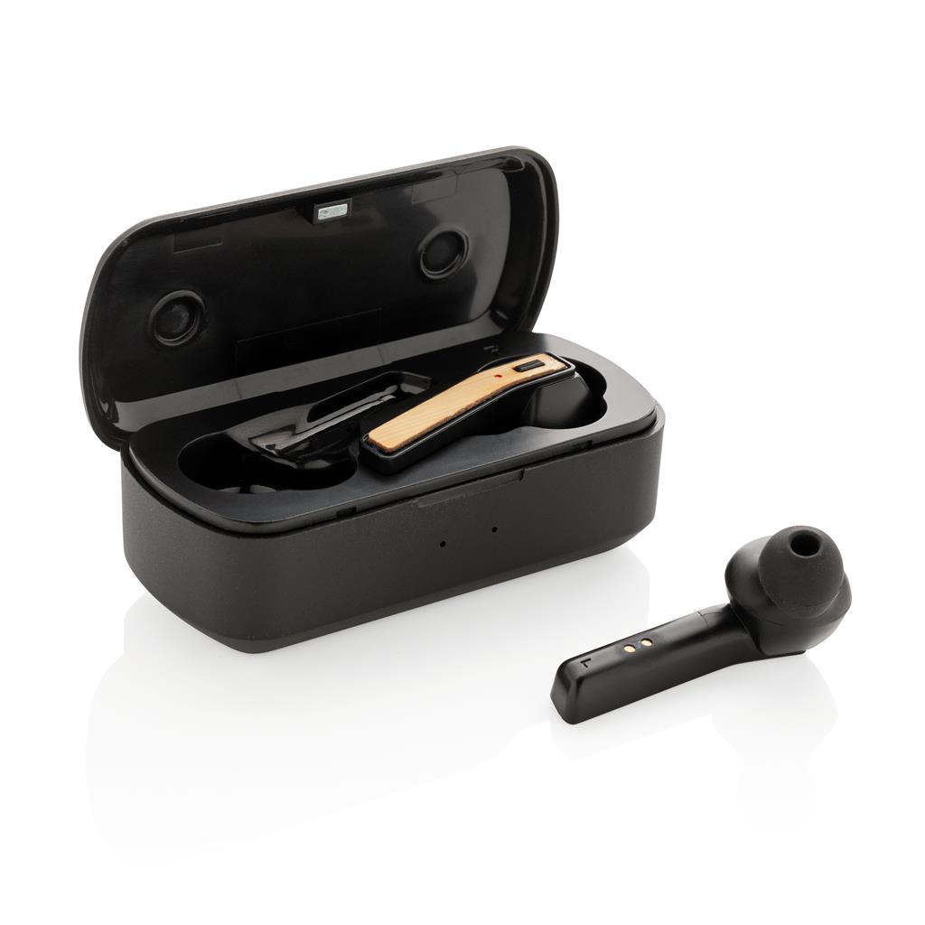 [ITXD 742] BEBRA – XD Bamboo Free Flow TWS Earbuds in Charging Case – Black
