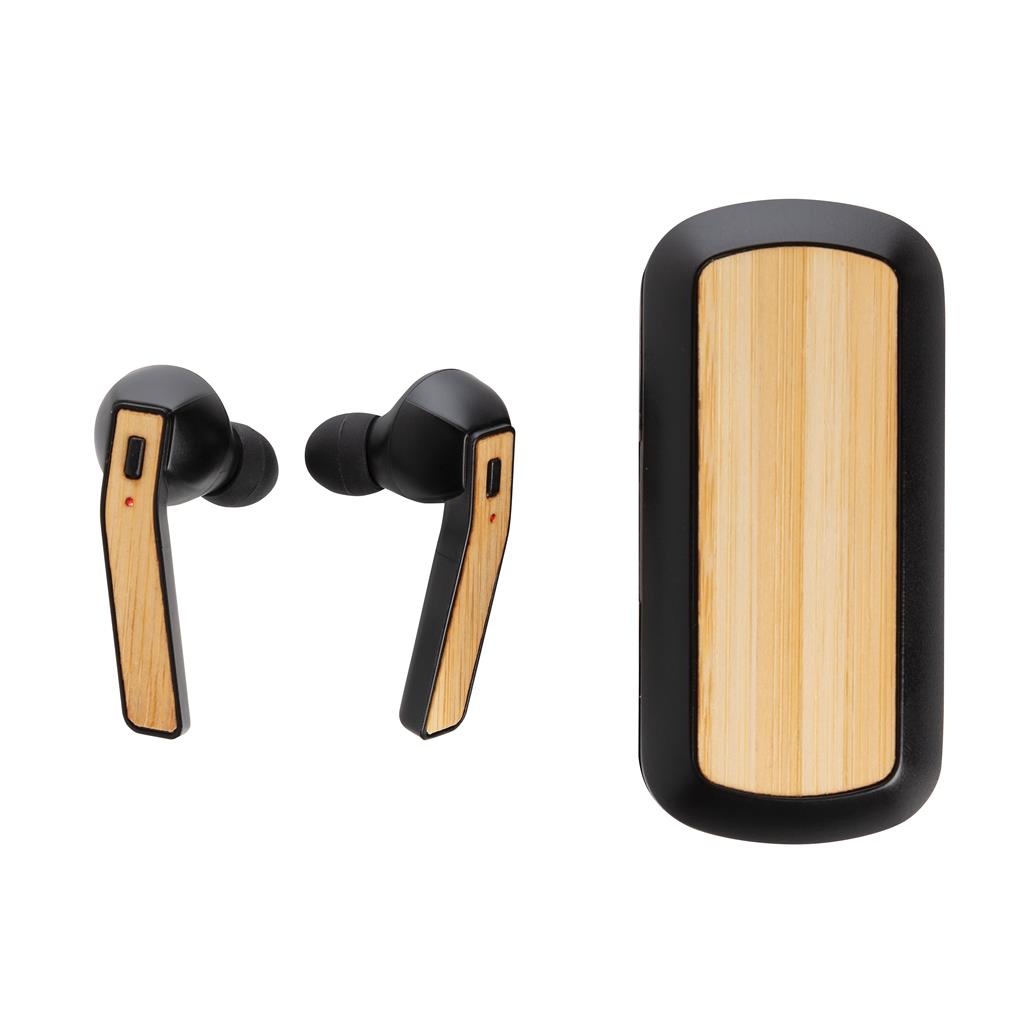 [ITXD 742] BEBRA – XD Bamboo Free Flow TWsS Earbuds in Charging Case – Black