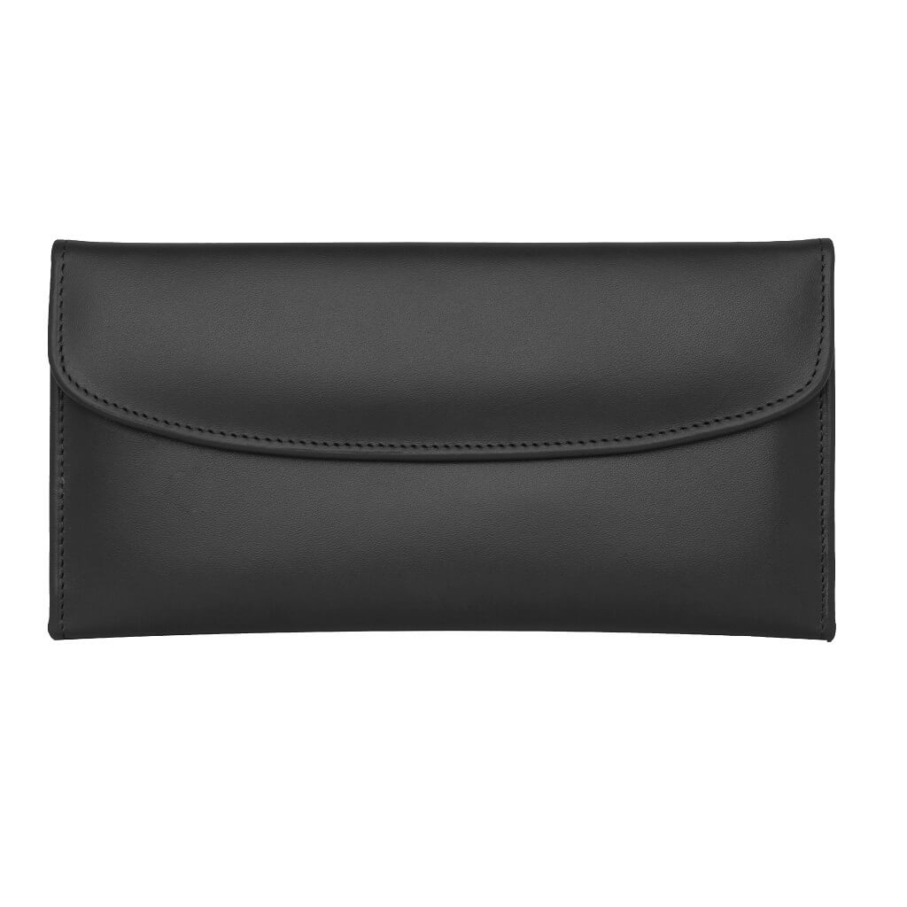 Genuine Leather Ladies Wallet with Zipper Pocket Black | TitanMart