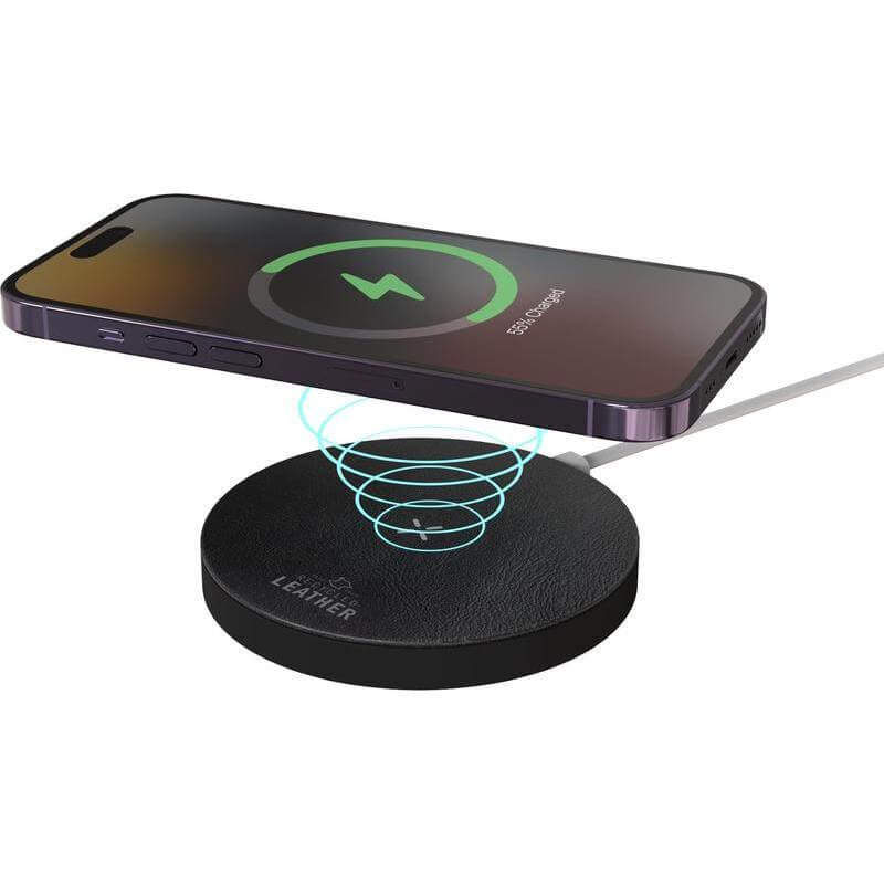 ANZIO – Recycled Leather 15 Watt Wireless Charger – Black-Black (3)