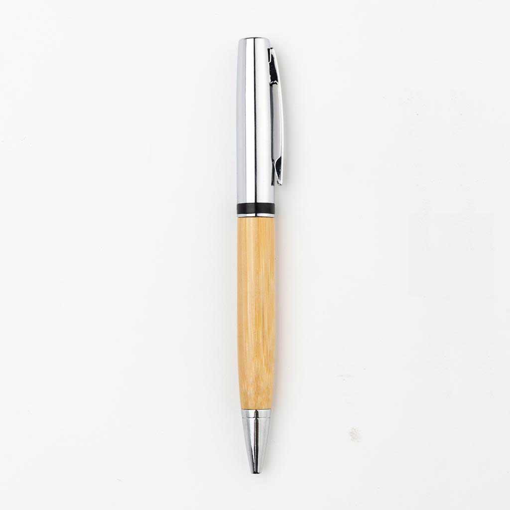 ATCA – eco-neutral Metal Pen with Bamboo Barrel – Natural