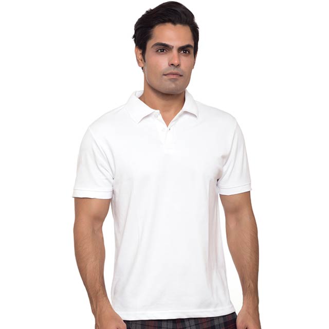 [BDNC White-Medium] BDNC – SANTHOME Polo Shirt with UV protection (Medium, White)