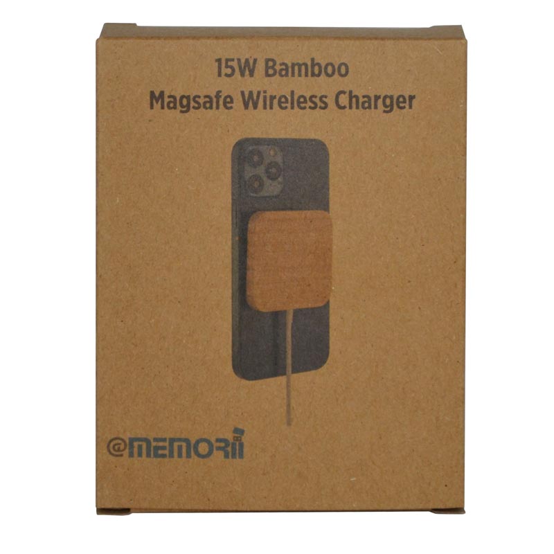 DOMITZ – 15W Square Bamboo Magsafe Wireless Charger (1)