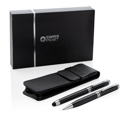 DUSCO SET – Swiss Peak Executive Pen Set – Black-Silver (5)