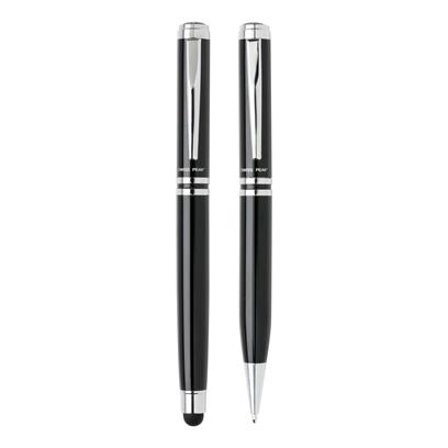 DUSCO SET – Swiss Peak Executive Pen Set – Black-Silver (6)