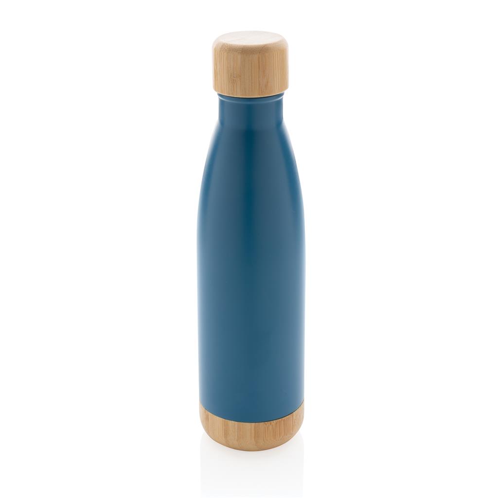 [DWGL 3133] ODESSA – Giftology Double Wall Stainless Bottle with Bamboo Lid and Base – Blue