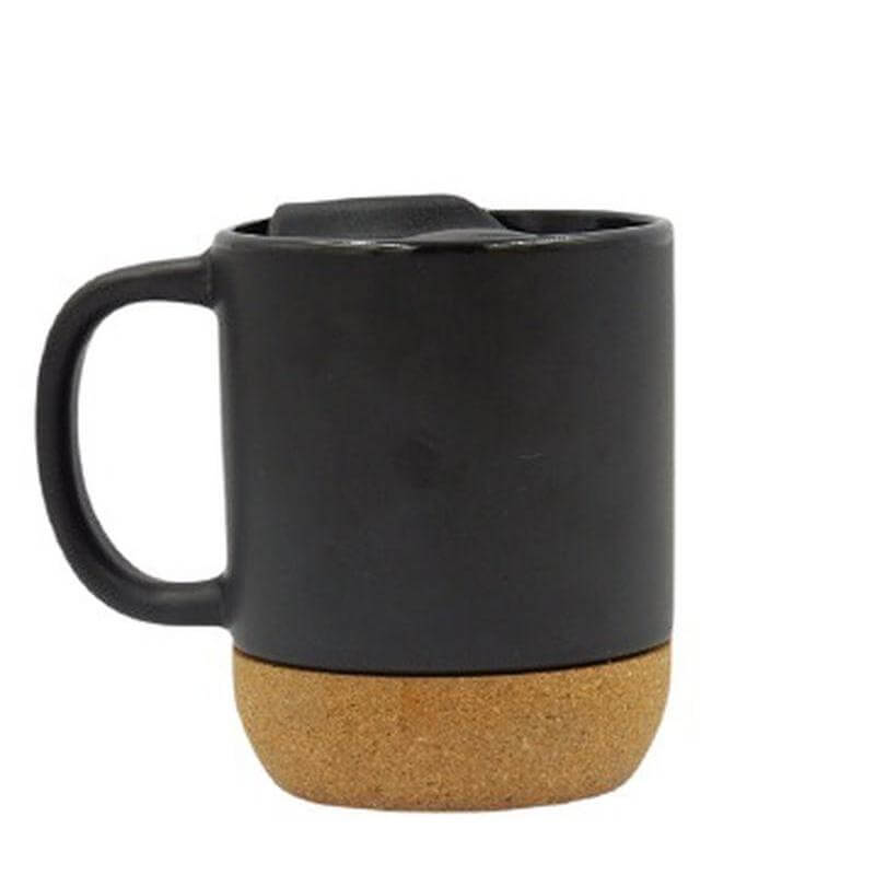 [DWGL 3146] LUCCA – Giftology Ceramic Mug with Cork and Lid – Black