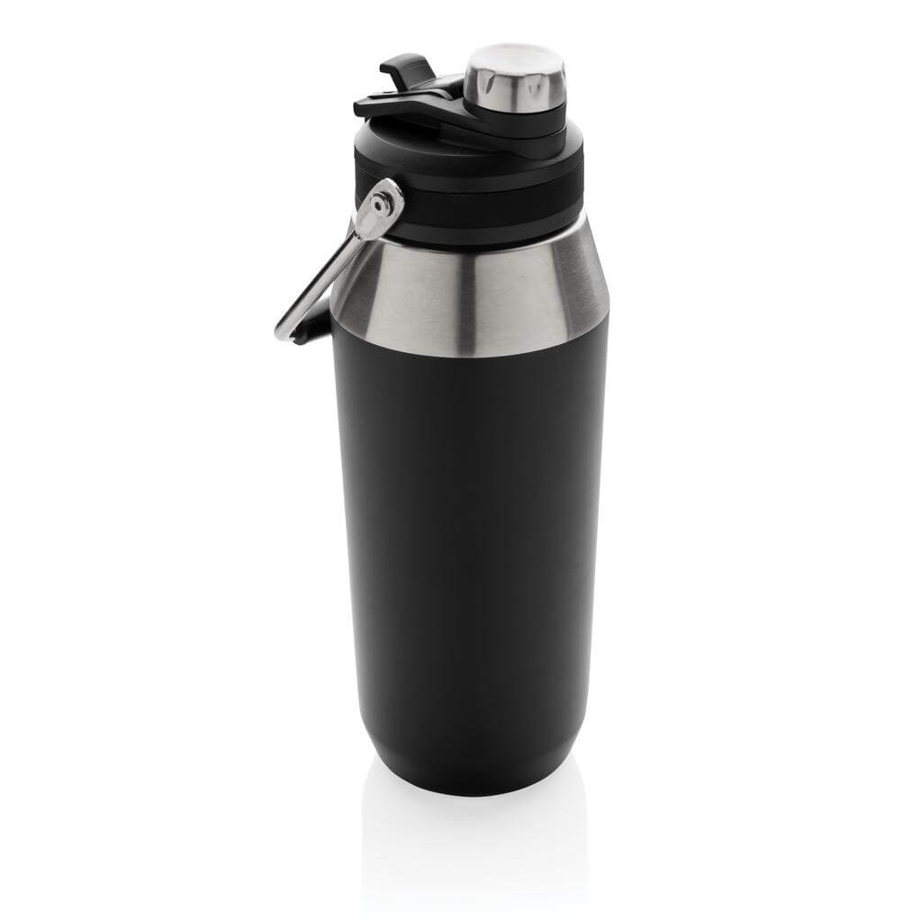 [DWHL 3105] USLAR – Hans Larsen Vacuum Bottle with Solid Handle and Dual Lid – 1L – Black