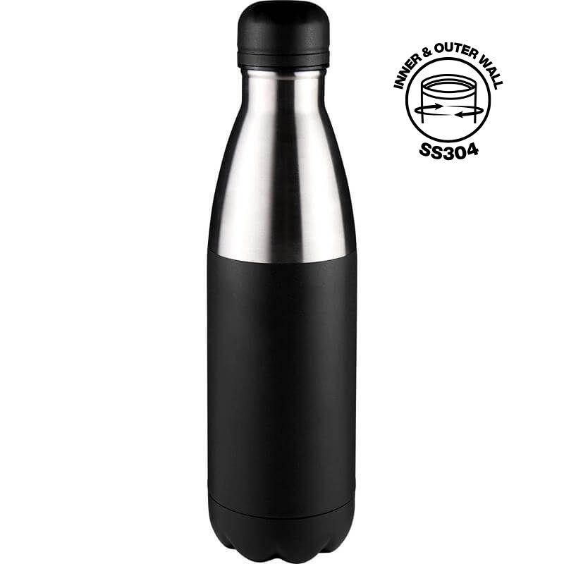 [DWHL 3148] HOPA – Hans Larsen Double Wall Stainless Steel Water Bottle – Black