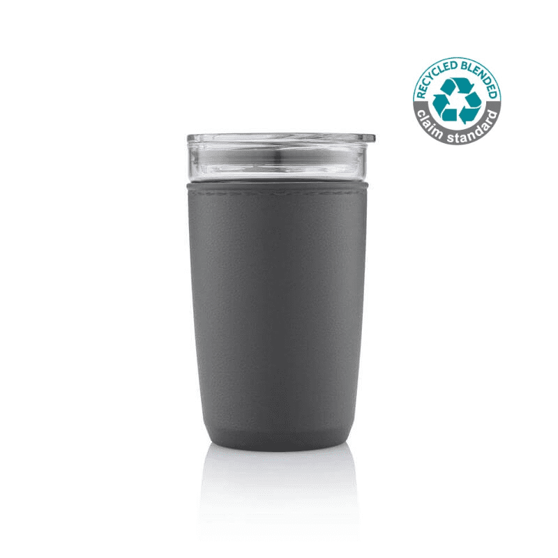 [DWHL 3158] CERRA – Hans Larsen Premium Glass Tumbler with Recycled Protective Sleeve – Black