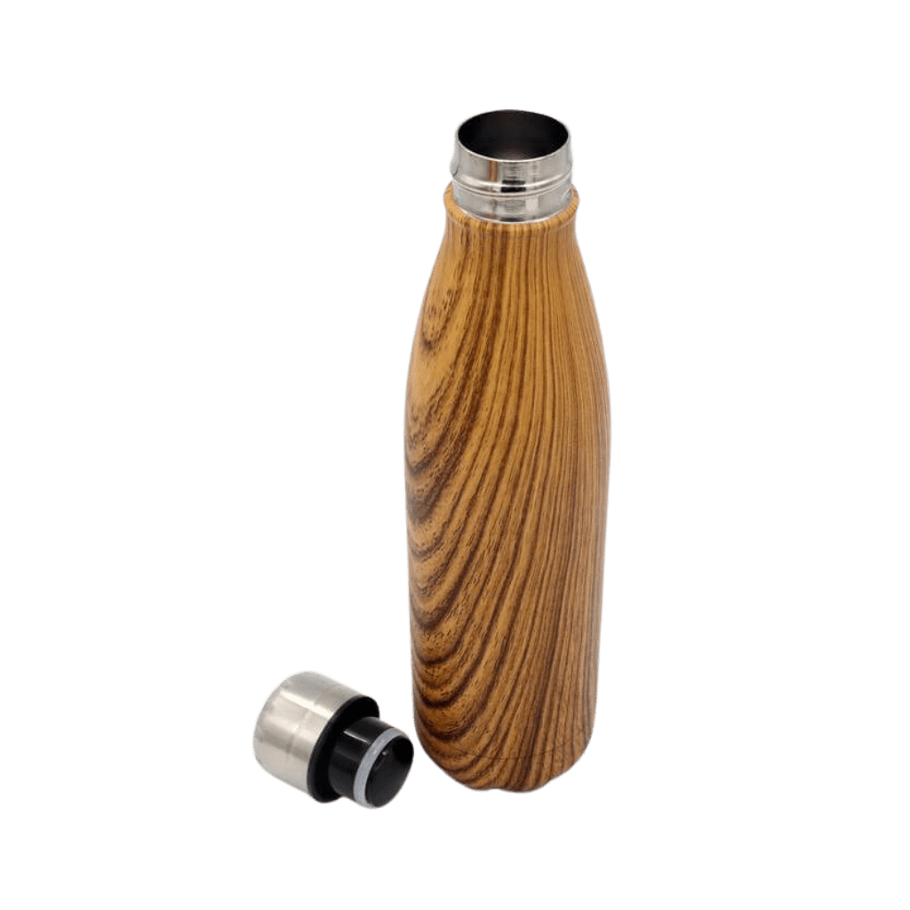 [DWHL 408] GEYER – Hans Larsen Stainless Steel Water Bottle with Wood Print – Brown