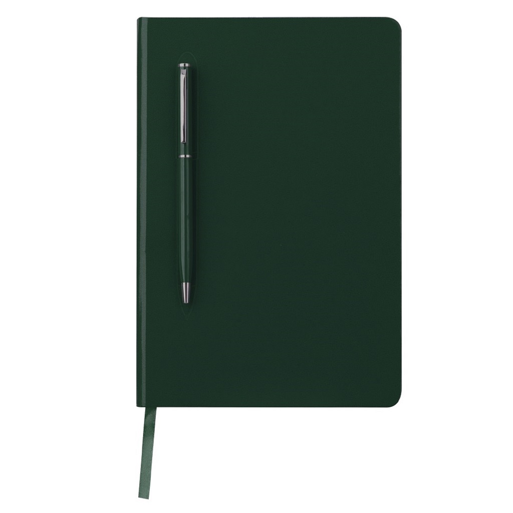 [GSGL 304] CAMPINA – Giftology A5 Hard Cover Notebook with Metal Pen – Green