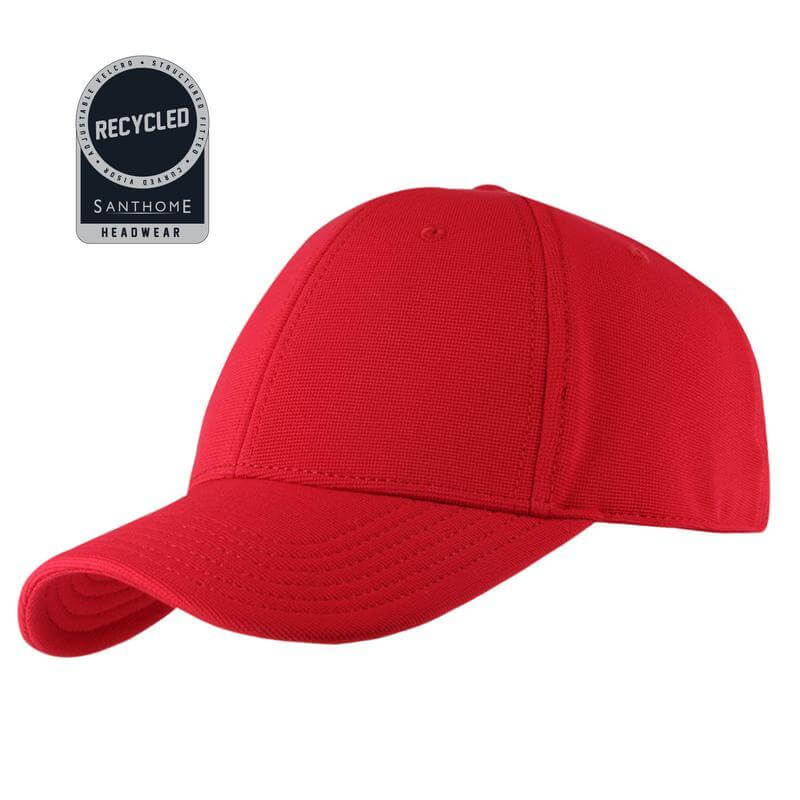 [HWSN 504] TITAN – Santhome Recycled 6 Panel Adjustable Cap – Red