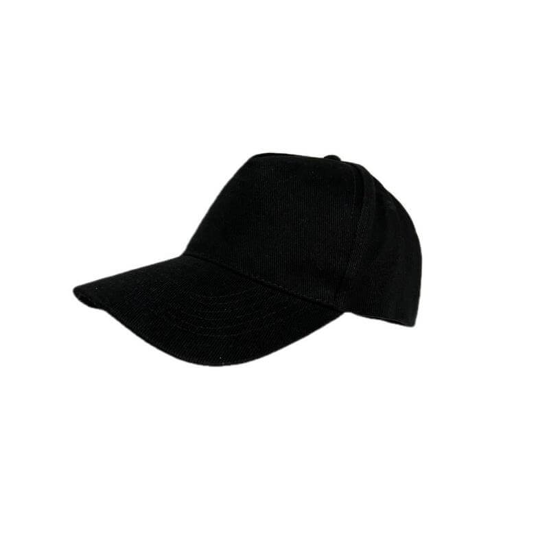 [HWSN 523] NARVA – 5 Panel Heavy Brushed Cotton Cap – Black