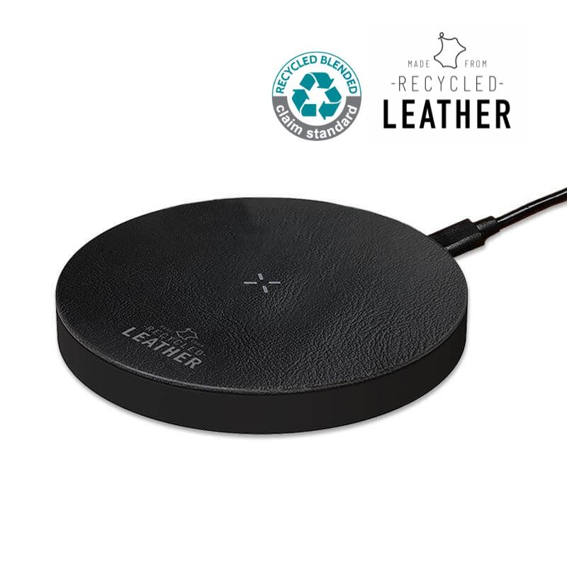 [ITWC 1138] ANZIO – Recycled Leather 15W Wireless Charger – Black