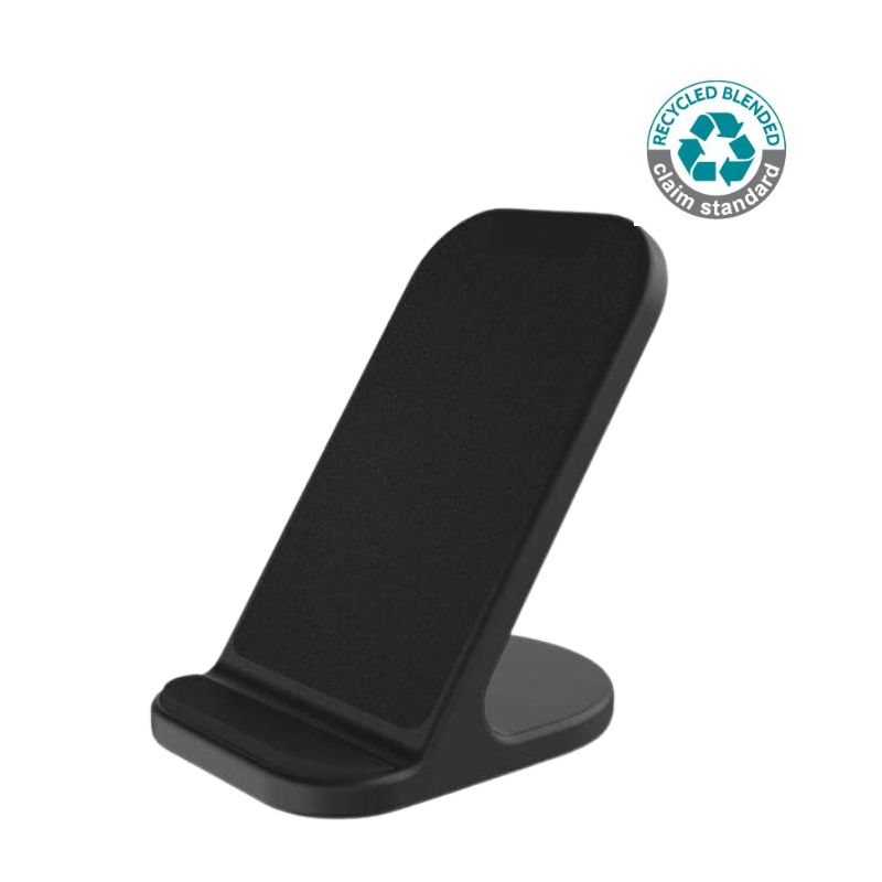 [ITWC 1159] BASEL – @memorii Recycled 10W Wireless Charger Phone Stand – Black
