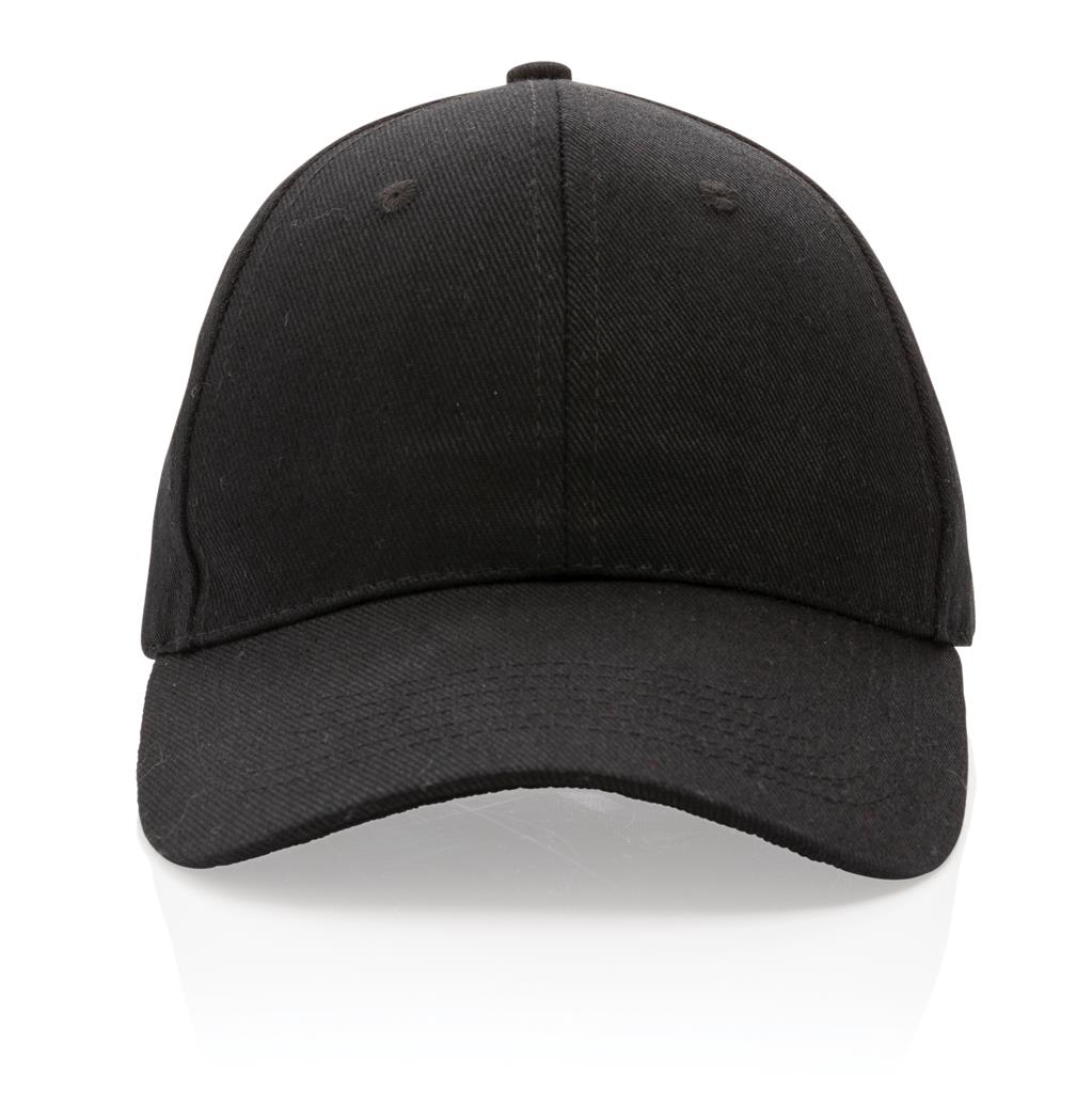 Impact AWARE™ 6 Panel 280gr Recycled Cotton Cap – Black (1)