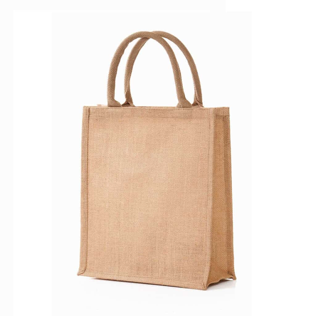 [JT 101-Natural] Eco-neutral Jute Shopping Bag – Vertical – Natural