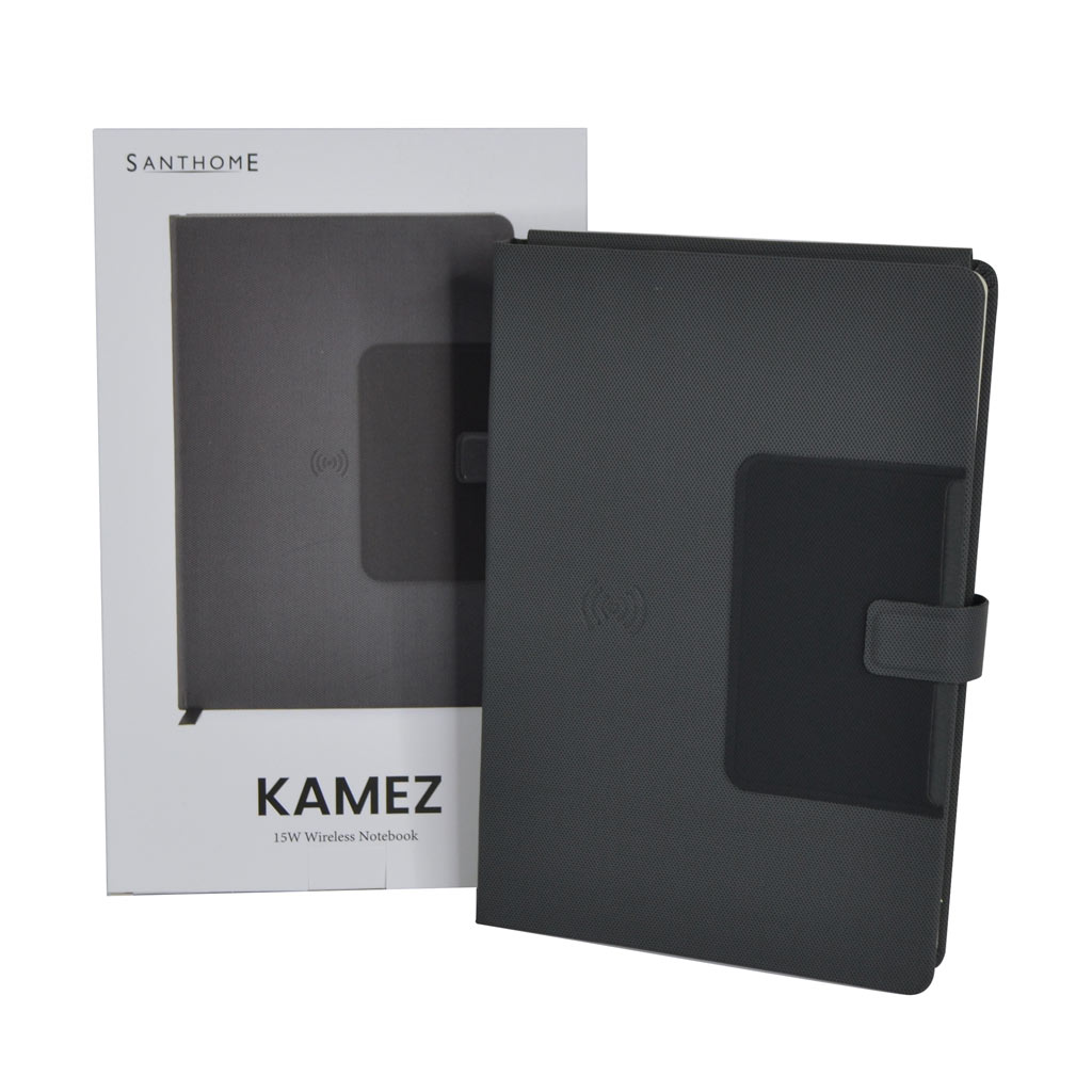 KAMEZ – Santhome 15W Wireless Deluxe Notebook with Phone Stand (1)