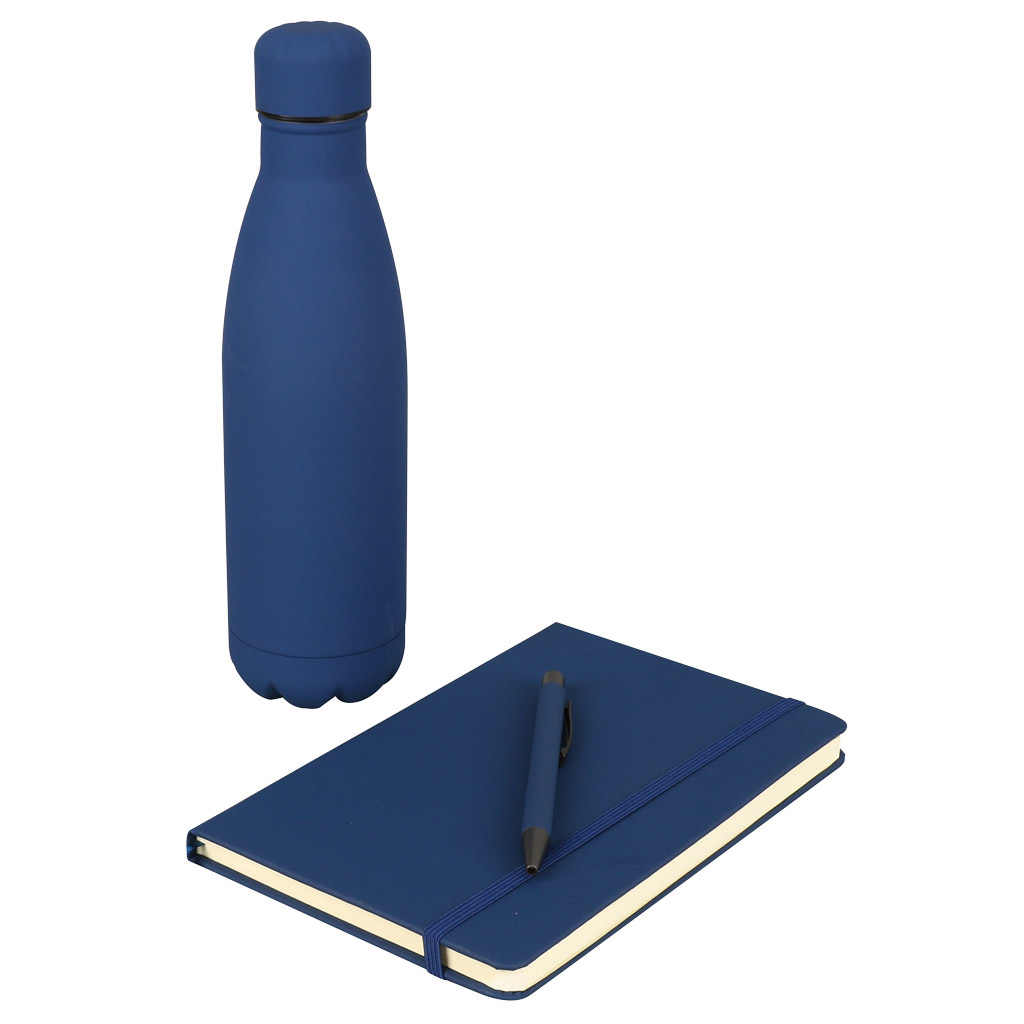 LAUTA – Giftology Set of Stainless Bottle, Notebook and Pen – Blue (1)