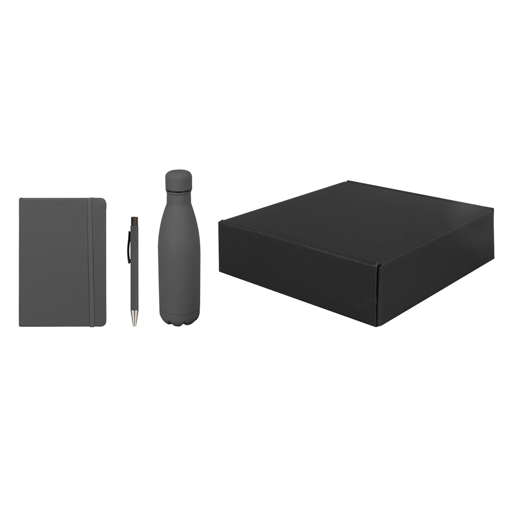 LAUTA – Giftology Set of Stainless Bottle, Notebook and Pen – Grey (3)