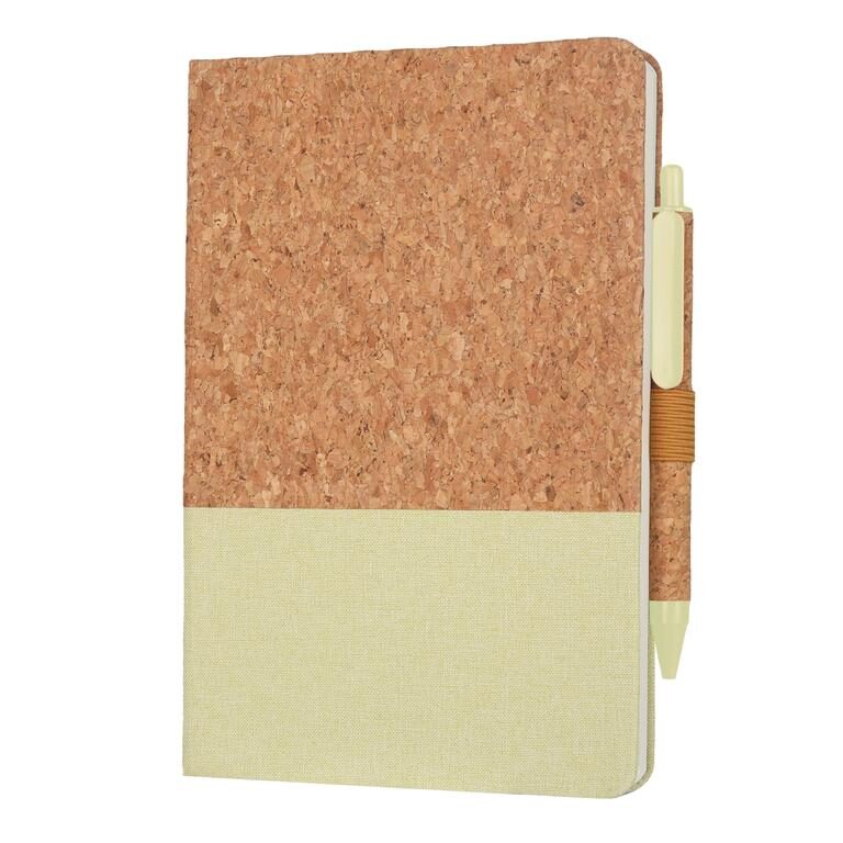 [NBEN 5104] BORSA – eco-neutral A5 Cork Fabric Hard Cover Notebook and Pen Set – Green
