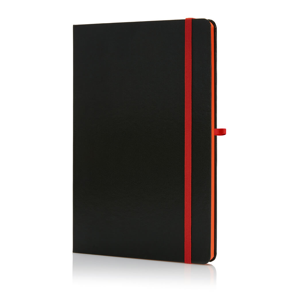 [NBSN 107] SUKH – SANTHOME A5 Hardcover Ruled Notebook Black-Orange