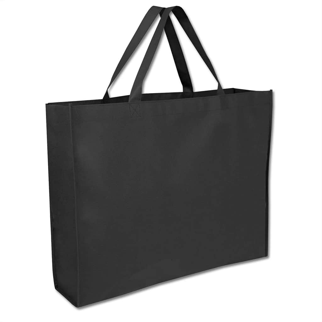 [NW001 H-Black] Non-woven Shopping Bag Horizontal – Black