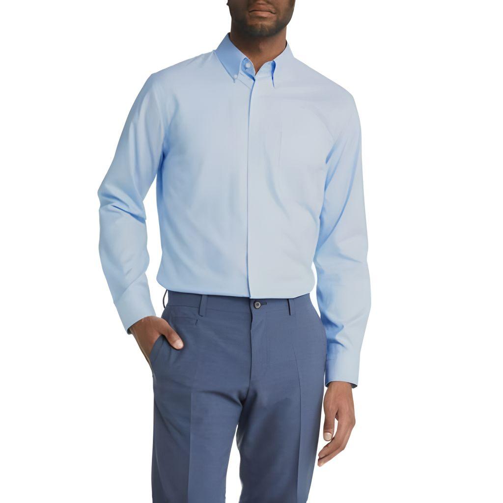 [OXF Blue-S] Oxford – Santhome Men’s Business Wrinkle-Free Formal Shirt (Small, Light Blue)-fotor-20231109135549