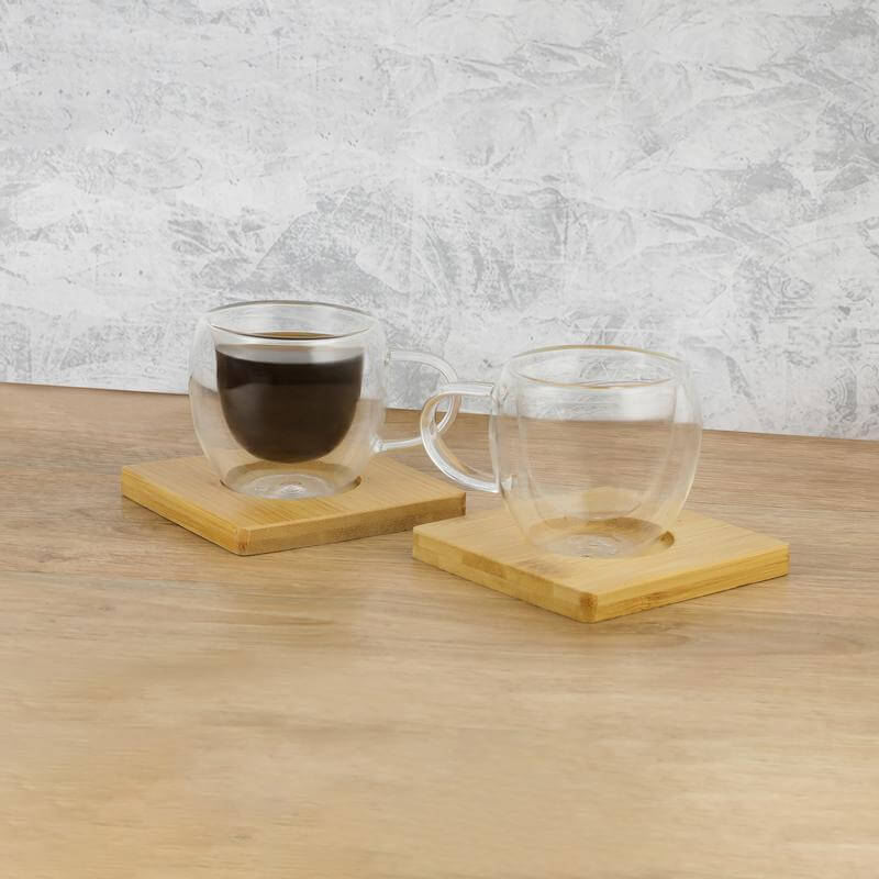 PAMA – Set of 2 Expresso Cup with Bamboo Coaster (4)