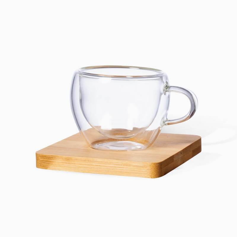 PAMA – Set of 2 Expresso Cup with Bamboo Coaster