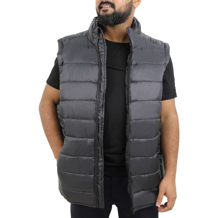[Puffer Vest Black – S] Santhome RPET Puffer Vest (Small)