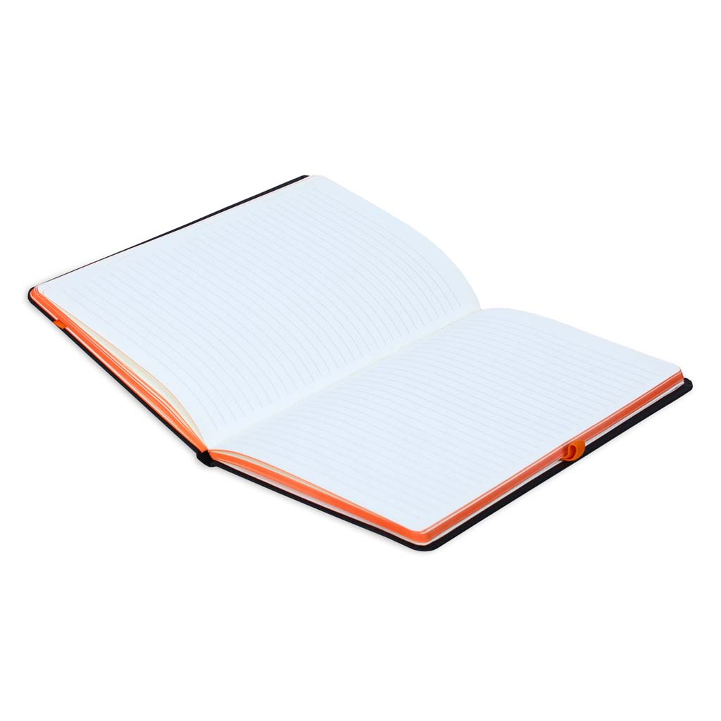 SUKH – SANTHOME A5 Hardcover Ruled Notebook Black-Orange (1)