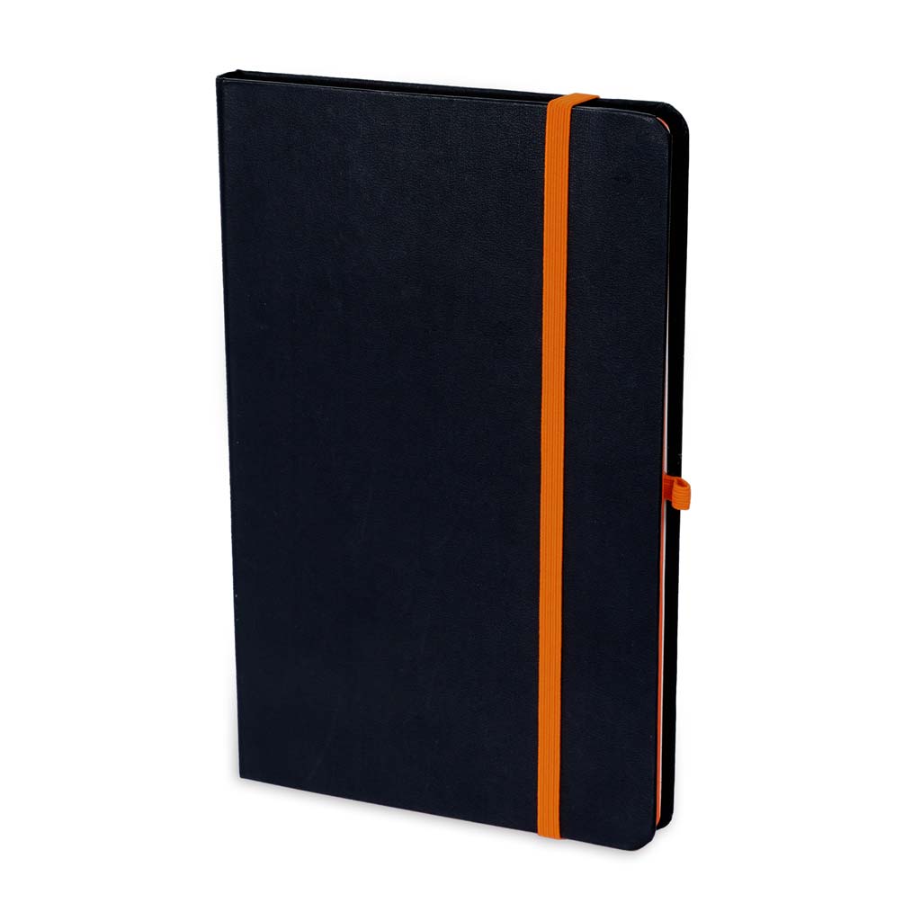 SUKH – SANTHOME A5 Hardcover Ruled Notebook Black-Orange (2)