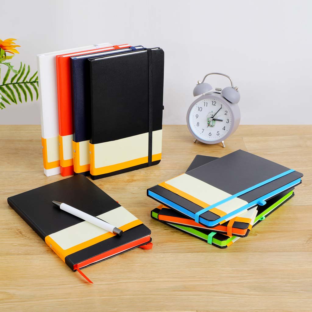 SUKH – SANTHOME A5 Hardcover Ruled Notebook Black-Orange (3)