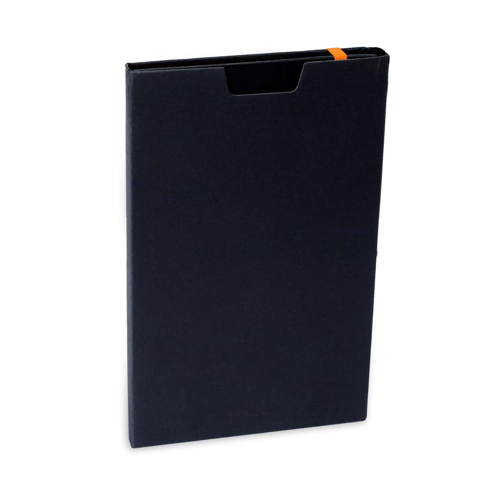 SUKH – SANTHOME A5 Hardcover Ruled Notebook Black-Orange