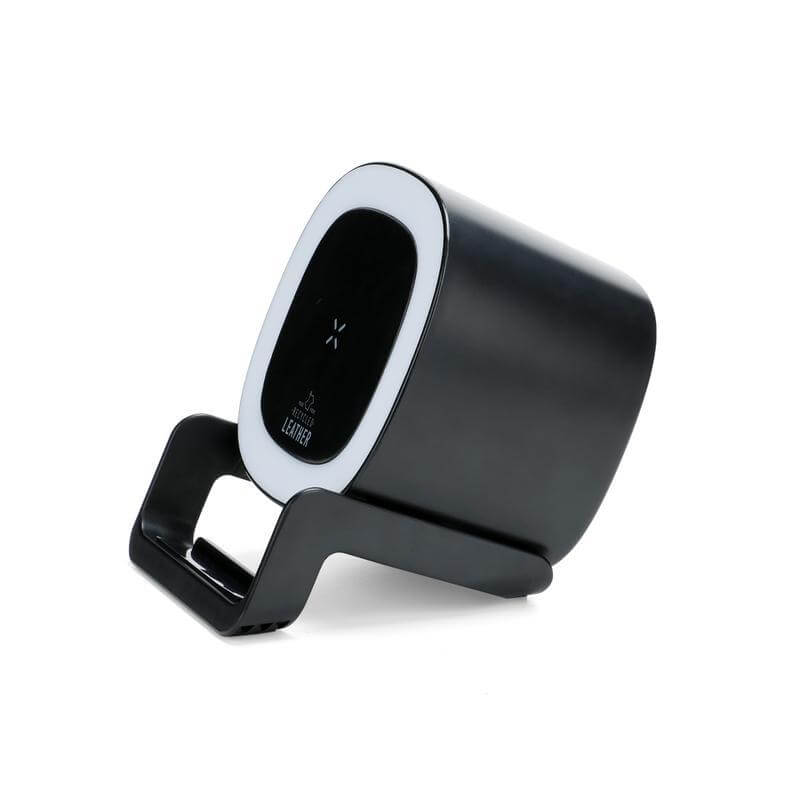 TASOVA – @memorii Recycled Leather 15W Wireless Charger Bluetooth Speaker – Black-Black (2)