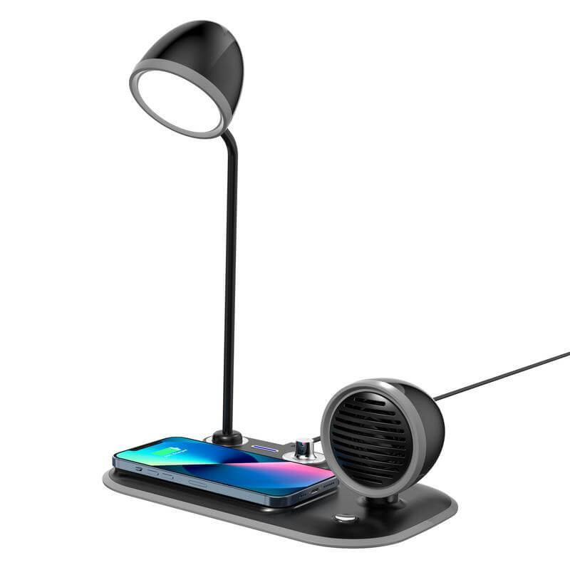 VEERE – @memorii 3 in 1 Wireless Charger Lamp with Speaker – Black (1)
