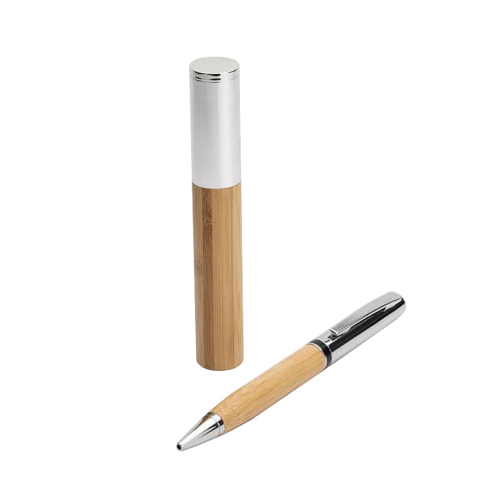 [WIEN 5109] ATCA – eco-neutral Metal Pen with Bamboo Barrel – Natural