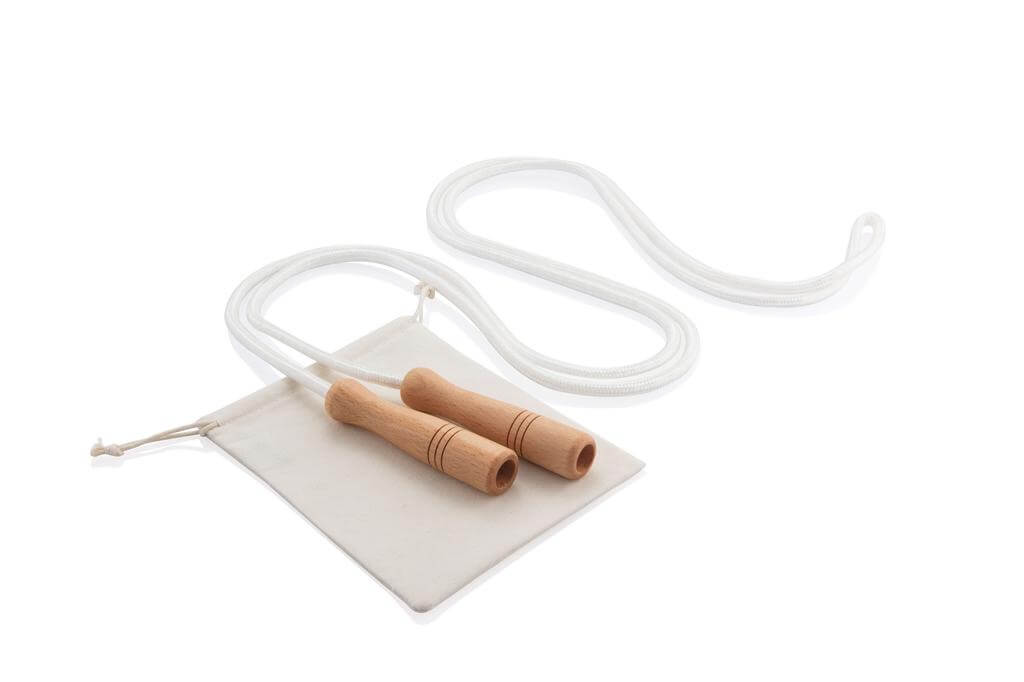 XANTHI – Cotton Jumping Rope with Wooden Handle in a Cotton Pouch (2)